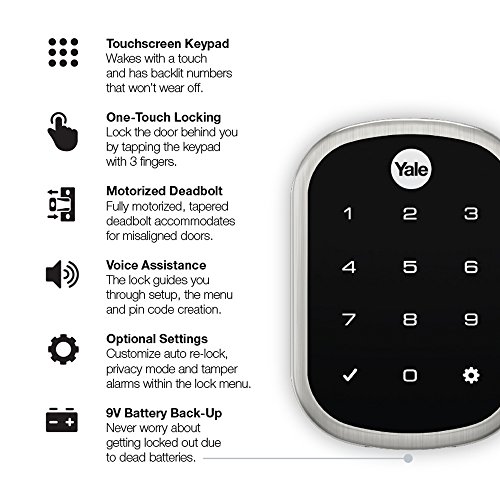 Yale Assure Lock SL - Key-Free Touchscreen Door Lock in Satin Nickel