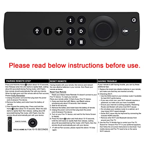 PERFASCIN Replacement Remote L5B83H Fit for Amazon Fire TV Stick 4K LY73PR E9L29Y Fire TV Cube EX69VW A78V3N Fire TV LDC9WZ with Voice Function