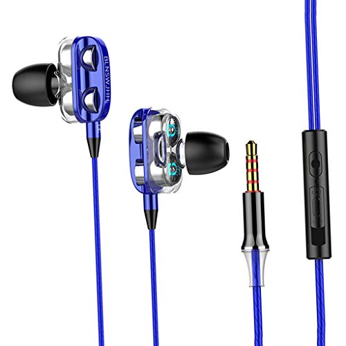 Gazechimp Earbuds Ear Buds Stereo Earphones in-Ear Headphones Earbuds with Microphone Mic and Volume Control Noise Isolating 3.5MM Ear Buds for Android, Blue