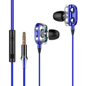 Gazechimp Earbuds Ear Buds Stereo Earphones in-Ear Headphones Earbuds with Microphone Mic and Volume Control Noise Isolating 3.5MM Ear Buds for Android, Blue