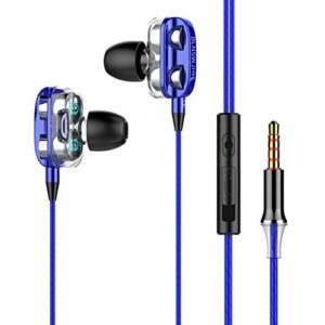 Gazechimp Earbuds Ear Buds Stereo Earphones in-Ear Headphones Earbuds with Microphone Mic and Volume Control Noise Isolating 3.5MM Ear Buds for Android, Blue