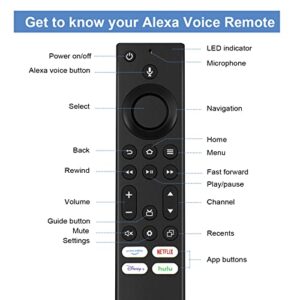 NS-RCFNA-21 CT-RC1US-21 Replacement Voice Remote Control fit for Insignia & Toshiba Smart fire TV 32LF221C19 TF-32A710U21 NS-24DF310NA21 NS-75F301NA21 NS-55DF710NA19