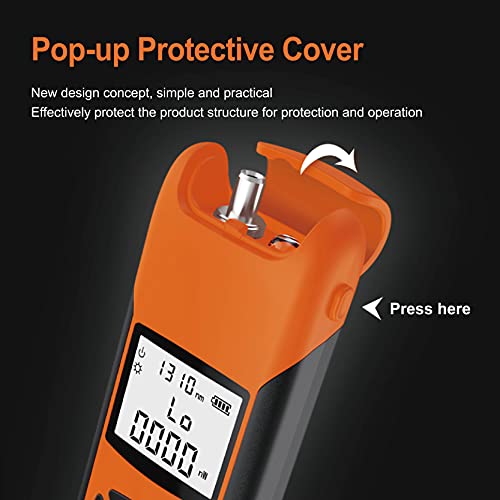 Optic Power Meter -70~+10 dBm Fiber Light Meter for Testing 7 Calibrated Wavelengths Rechargeable