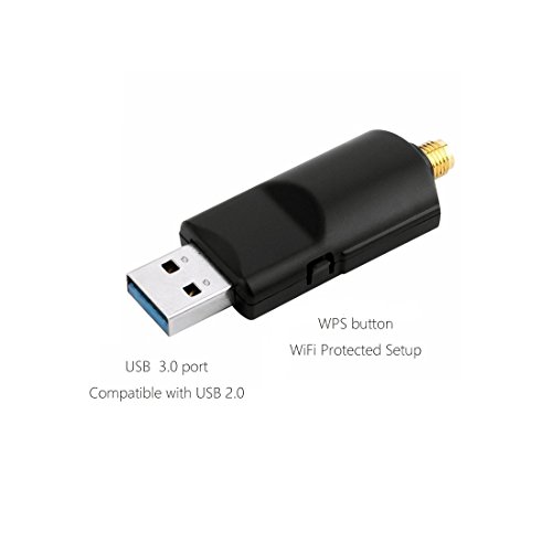 Realtek RTL8812BU USB Wireless Adapter 1200 Mbps with 5 dBi Antenna Dual Band AC1200 WiFi Dongle IEEE 802.11 a b g n ac for Laptop Desktop USB 3.0 Network Adapter Support Windows 10 Mac