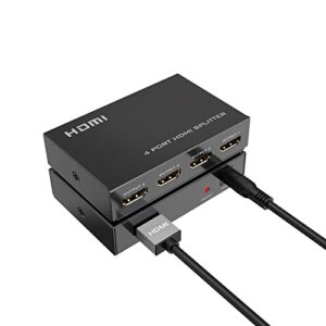 4k hdmi splitter 1 in 4 out 【with 5ft cable】, yinker 4 way hdmi splitter 1×4 4kx2k@30hz w/ac adapter, mirror duplicate for ps4 fire stick hdtv