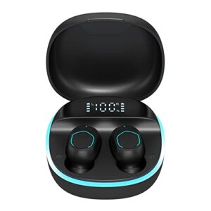 wubo m13 mini wireless earbuds bluetooth 5.2 in ear headphones smallest invisible built-in microphone waterproof stereo earphones with charging case for sport, gaming and running, black