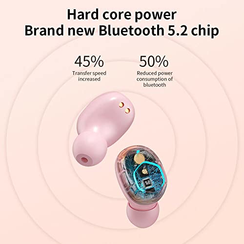 WUBO M13 Mini Wireless Earbuds Bluetooth 5.2 in Ear Headphones Smallest Invisible Built-in Microphone Waterproof Stereo Earphones with Charging Case for Sport, Gaming and Running, Black