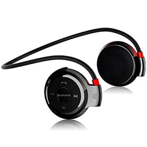 wonfast mini-503 wireless bluetooth music stereo earphone sport headset headphone mp3 player support tf card fm for cellphone smartphones outdoor driving biking (black)