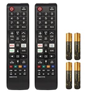 2 packs bn59-01315a replacement remote control for samsung 4k crystal uhd led qled lcd series 6/7/8/9/ tu-7000 flat curved smart tv with netflix prime video and hulu keys with batteries