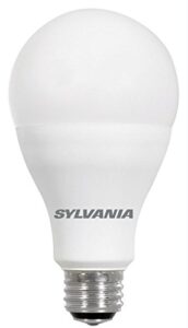 sylvania a21 led light bulb, 23w, 150w equivalent, dimmable, 2600 lumens, 3000k, white – 1 pack (79734)