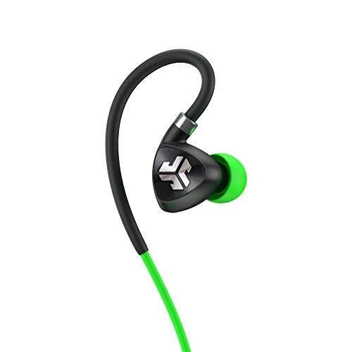 JLab Fit 2.0 Bluetooth Enabled Wireless Sports Earbuds | Bluetooth 4.1 | 10mm Titanium Drivers | 6 Hour Battery Life | IP55 Sweatproof | Flexible Memory Wire | Green