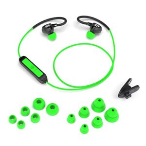 JLab Fit 2.0 Bluetooth Enabled Wireless Sports Earbuds | Bluetooth 4.1 | 10mm Titanium Drivers | 6 Hour Battery Life | IP55 Sweatproof | Flexible Memory Wire | Green