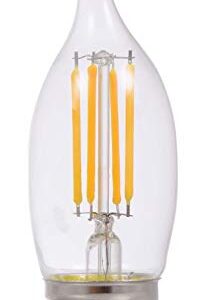 SYLVANIA B10 High-Definition LED Light Bulb, 4W Equivalent, 13 Year, Bent Tip, Medium Base, 320 Lumens, 2700K, Soft White, Clear - 2 Pack (40184)