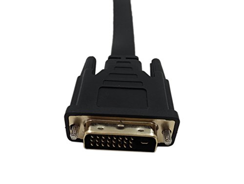 CERRXIAN 1FT Flat Slim High Speed Bi-Directional DVI (24+1) Male to HDMI Male Adapter Cable