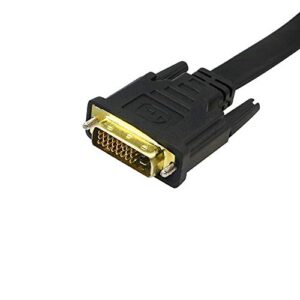 CERRXIAN 1FT Flat Slim High Speed Bi-Directional DVI (24+1) Male to HDMI Male Adapter Cable