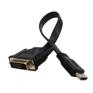 CERRXIAN 1FT Flat Slim High Speed Bi-Directional DVI (24+1) Male to HDMI Male Adapter Cable