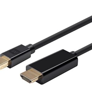 Monoprice Mini DisplayPort 1.2a to HDTV Cable - 6 Feet - Black | Supports Up to 4K Resolution And 3D Video - Select Series