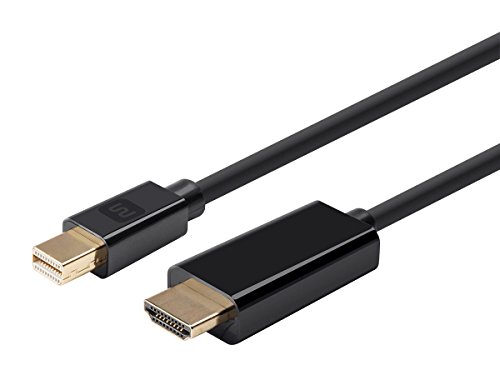 Monoprice Mini DisplayPort 1.2a to HDTV Cable - 6 Feet - Black | Supports Up to 4K Resolution And 3D Video - Select Series