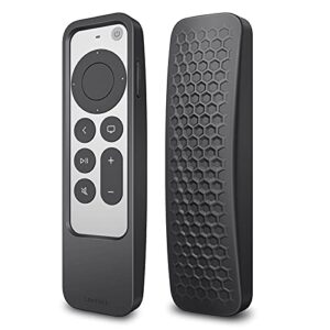fintie 2-in-1 protective case for 2021 2022 apple tv siri remote and apple airtag – lightweight anti slip shockproof cover for apple tv 4k / hd siri remote controller (2nd gen / 3rd gen), black