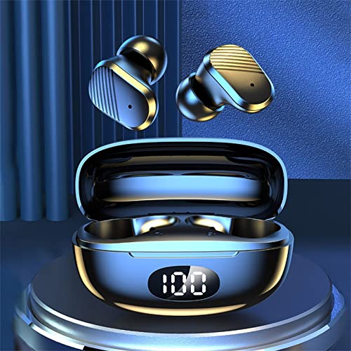 Wireless Earbuds, Blue-tooth Earbuds Headphones Hi-Fi Stereo Earphones Touch Control/Digital Display, In-Ear Headphones Sports Earbuds Built-in Mic/Noise Cancelling/Premium Deep Bass/IPX6 (Black)