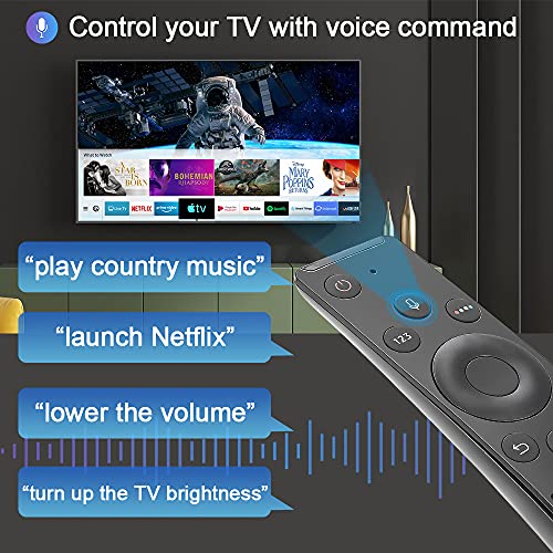 Gvirtue Universal Voice Remote Control for Samsung Smart TV LED QLED LCD 4K 8K UHD HDTV 3D Crystal Frame Curved Smart TV