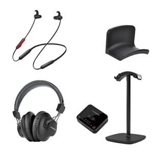 Avantree D4169 & HS910 & HS907, Bundle - Wireless Earbuds for TV Watching with Bluetooth Transmitter, No Audio Delay, Plug n Play & Neckband Headphone Stand & Headphone Holder Wall Mount