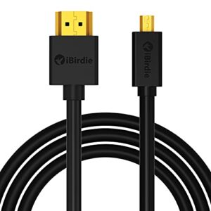 ibirdie micro hdmi to hdmi cable 10 feet – high speed 18gbps support 4k60 hdr arc compatible with gopro hero 7 6 5 4, raspberry pi 4, camera a6000 a6300 b500, lenovo yoga 3 pro, yoga 710