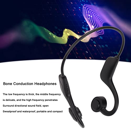 Bone Conduction Headphones, Wireless Bluetooth 5.1 Headset, Ear Hook Stereo Earphones with Mic, Noise Canceling Waterproof Sports for Sports Headsets for Running Bicycling