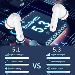 IPXOZO Wireless Earbuds, Bluetooth 5.3 Headphones in-Ear, ENC and ANC Modec, 50 Hrs Earphones with ENC Noise Cancelling Mic, IP7 Waterproof Sport Ear Buds, 30H Deep Bass