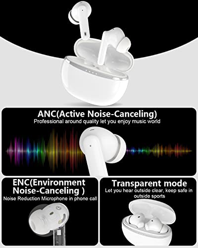 IPXOZO Wireless Earbuds, Bluetooth 5.3 Headphones in-Ear, ENC and ANC Modec, 50 Hrs Earphones with ENC Noise Cancelling Mic, IP7 Waterproof Sport Ear Buds, 30H Deep Bass