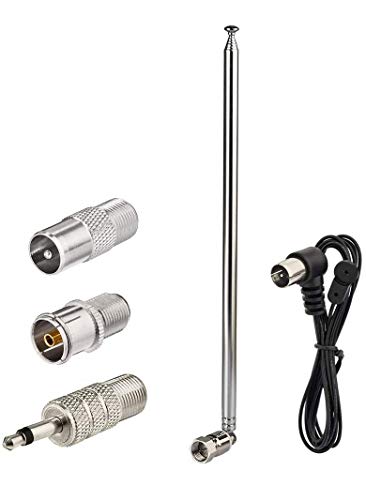 Superbat Telescopic FM Antenna for Stereo Receiver Indoor, FM Radio Antenna 75 Ohm UNBAL for Yamaha Onkyo Denon Table Top Home Theater Receiver Radio Receiver Antenna Tuner