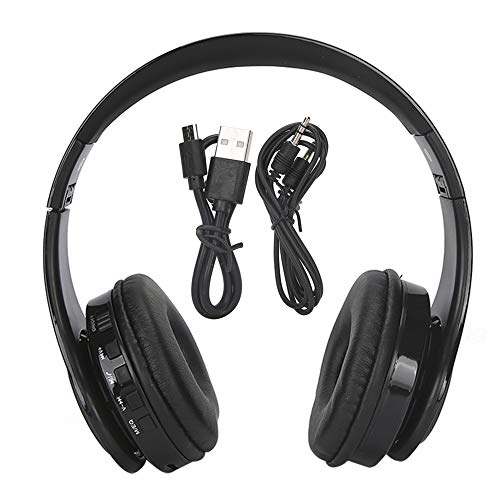 Bluetooth Headphones, Over Ear Wireless Bluetooth 5.0 Foldable Hi-Fi Stereo Bass Headphones with Microphone Gaming Headsets for Cell Phones, TV, PC and Traveling.(Black)