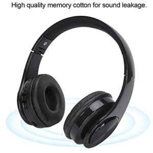 Bluetooth Headphones, Over Ear Wireless Bluetooth 5.0 Foldable Hi-Fi Stereo Bass Headphones with Microphone Gaming Headsets for Cell Phones, TV, PC and Traveling.(Black)