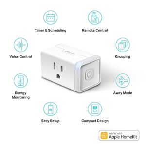 Kasa Smart Plug Mini 15A, Apple HomeKit Supported, Smart Outlet Works with Siri, Alexa & Google Home, No Hub Required, UL Certified, App Control, Scheduling, Timer, 2.4G WiFi Only, 4-Pack (EP25P4)