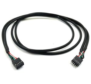 duttek usb header extension cable, usb motherboard cable, usb header 10 pin male to female header extender extension dupont jumper wires cable 1m/3.3ft
