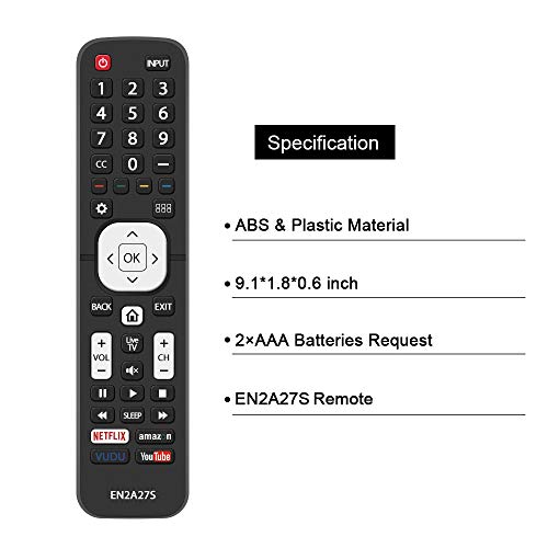 Gvirtue Replacement EN2A27S Remote Control Fit for Sharp LCD HDTV 4K Ultra LED Smart TV LC-40N5000U LC-43N5000U LC-50N5000U LC-50N6000U LC-50N7000U LC-55N620CU LC-65N9000U LC-75N6200U LC-75N8000U