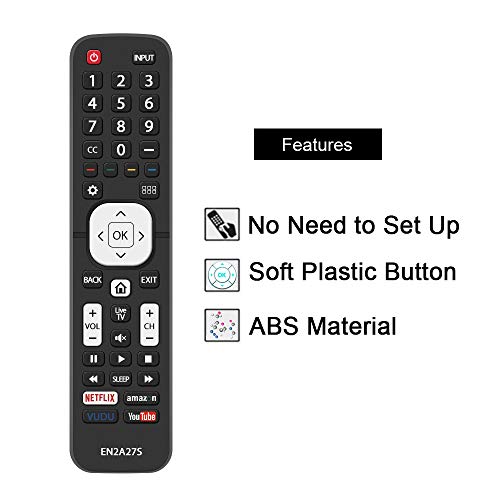 Gvirtue Replacement EN2A27S Remote Control Fit for Sharp LCD HDTV 4K Ultra LED Smart TV LC-40N5000U LC-43N5000U LC-50N5000U LC-50N6000U LC-50N7000U LC-55N620CU LC-65N9000U LC-75N6200U LC-75N8000U