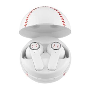 riyin wireless earbuds bluetooth headphones touch control with wireless charging case ipx5 waterproof stereo earphones in-ear long battery life football basketball baseball model (baseball model)