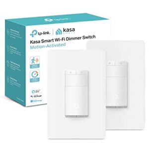 Kasa Smart Motion Sensor Switch, Dimmer Light Switch, Single Pole, Needs Neutral Wire, 2.4GHz Wi-Fi, Compatible with Alexa & Google Assistant, UL Certified, No Hub Required(ES20MP2) White 2-Pack