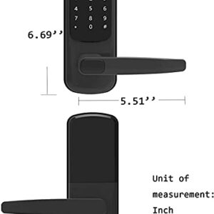 Alexa Door Locks for Front Door, Gimkok 6-in-1 Keyless Front Door Lock Alexa with Reversible Handle for Home, Office, Voice Control, Use APP, IC Card, Anti-peep Code Door Lock Handle (Black)