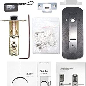 Alexa Door Locks for Front Door, Gimkok 6-in-1 Keyless Front Door Lock Alexa with Reversible Handle for Home, Office, Voice Control, Use APP, IC Card, Anti-peep Code Door Lock Handle (Black)