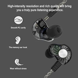RevoNext in Ear Monitor Headphones Earbuds Wired HiFi Stereo for Musician Singers Drummers Dynamic Hybrid Dual Driver IEM Earphones Super Light Earphones Wired with Detachable Cable