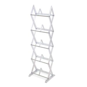 atlantic mitsu 5-tier portable media storage rack – holds 130 cd; or 90 dvd; or 105 blu-ray/console game discs – pn 64836265 in clear