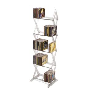 Atlantic Mitsu 5-Tier Portable Media Storage Rack – Holds 130 CD; or 90 DVD; or 105 Blu-ray/Console Game Discs – PN 64836265 in Clear