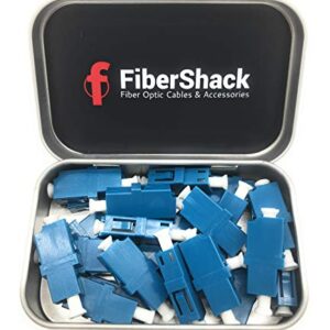 FiberShack - LC to LC Coupler Tin - 20 Pack - Single Mode LC Fiber Couplers. LC Fiber Optic Couplers are Cleaned & Extend LC Fiber Cables. 20 x SM SX LC Fiber adapters Included