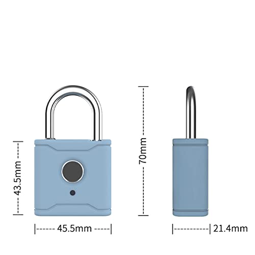 Fingerprint Padlock, Bluetooth Lock, Mobile APP, Smart Padlock, Water Resistant, USB Rechargeable,Suitable for Gym,Outdoor,Warehouse, Sports,Suitcase, Bike, School, Fence and Storage