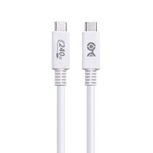 Cable Matters [USB-IF Certified] 240W USB C Cable 6.6 ft for MacBook Pro, Dell XPS (USB C Charger Cable, 140W USB C Cable, USB C Charging Cable) with Power Delivery 3.1 in White (USB 2.0, No Video)