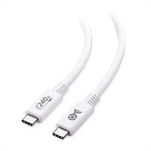 cable matters [usb-if certified] 240w usb c cable 6.6 ft for macbook pro, dell xps (usb c charger cable, 140w usb c cable, usb c charging cable) with power delivery 3.1 in white (usb 2.0, no video)