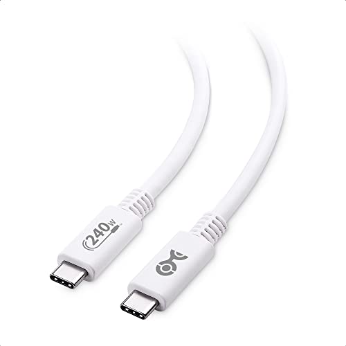 Cable Matters [USB-IF Certified] 240W USB C Cable 6.6 ft for MacBook Pro, Dell XPS (USB C Charger Cable, 140W USB C Cable, USB C Charging Cable) with Power Delivery 3.1 in White (USB 2.0, No Video)