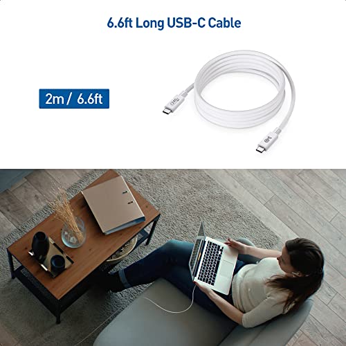 Cable Matters [USB-IF Certified] 240W USB C Cable 6.6 ft for MacBook Pro, Dell XPS (USB C Charger Cable, 140W USB C Cable, USB C Charging Cable) with Power Delivery 3.1 in White (USB 2.0, No Video)